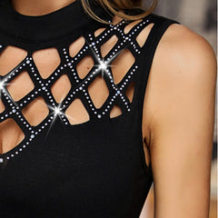 Hollow Out High Neck Dress