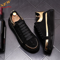 Gold Silver Rhinestone Sneakers
