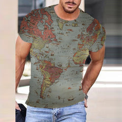 Map Printing Tee Shirt