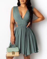 Deep V-Neck Dress
