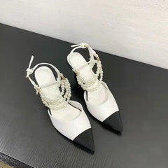 Luxury Pearls Chains Shoes