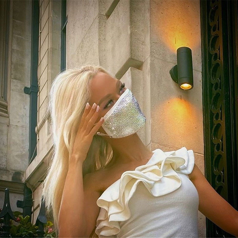 Luxury Color Rhinestone Mask