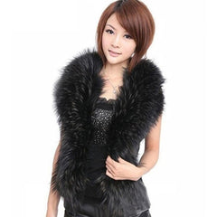 Faux Leather Fox Fur Jacket