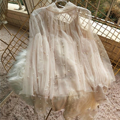 Beading Mesh & pearls Blouse