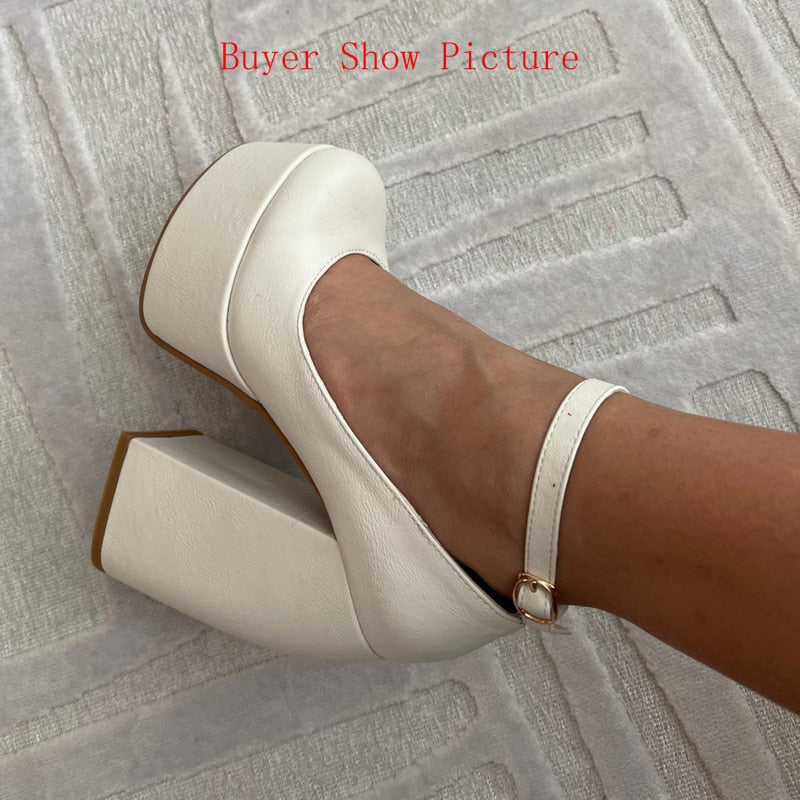 Thick High Heels Platforms Shoes