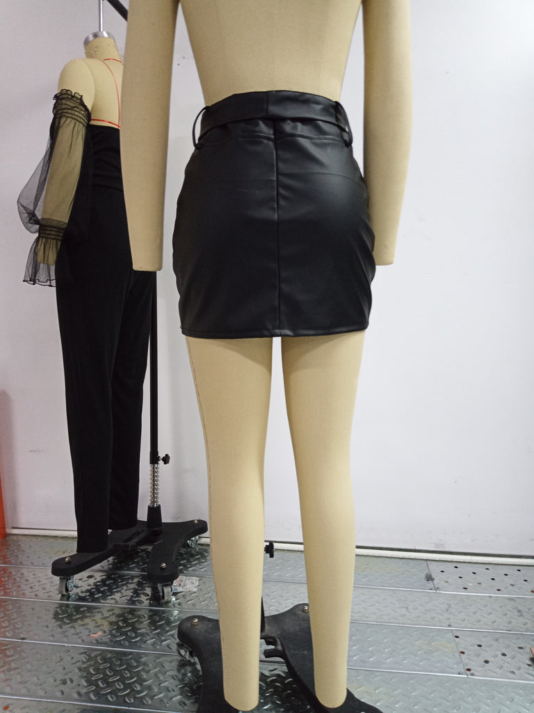 PU Leather Skirt