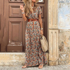Boho Short Sleeve Paisley Print dress