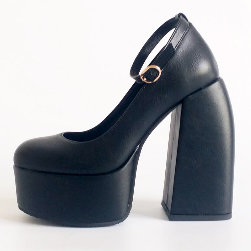 Thick High Heels Platforms Shoes