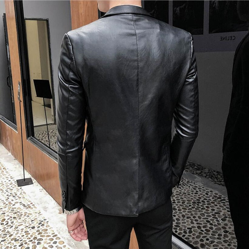 Slim fit Casual leather jacket