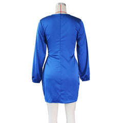 Lace Up Satin Dress