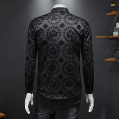 Black Crown Flocking Men Shirts