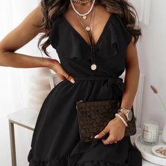 V Neck Mini Dress