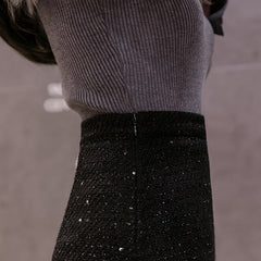 Line zipper mini skirt