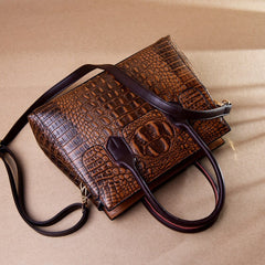 Croco Genuine Leather Handbag