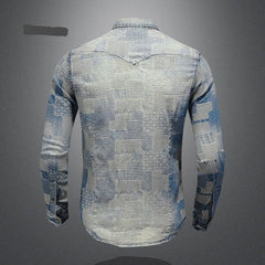 Patch Men Denim Shirt