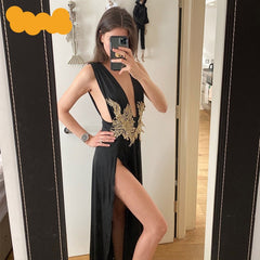Floral Appliques Party Night Dress