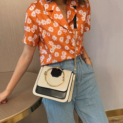 Circle Metal Handle Handbag