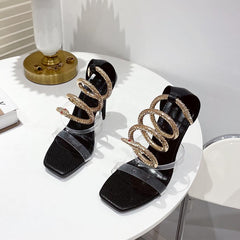 Fashion Gold Snake Shoes