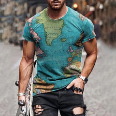 Map Printing Tee Shirt