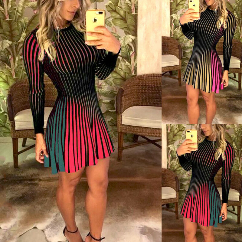 Striped Print Mini Dress