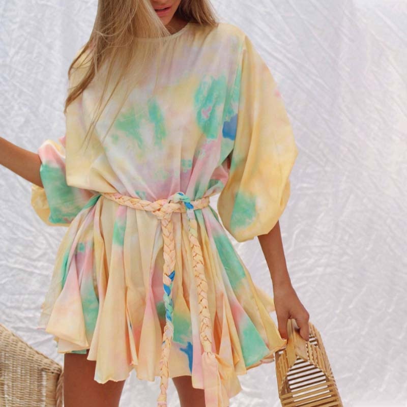 Summer Fashion Tie-Up Belt Loose Dress