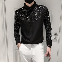 Star Printed Silk Shirt