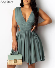 Deep V-Neck Dress