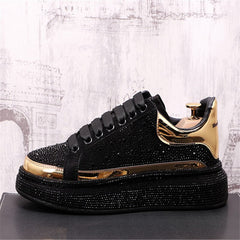 Gold Silver Rhinestone Sneakers