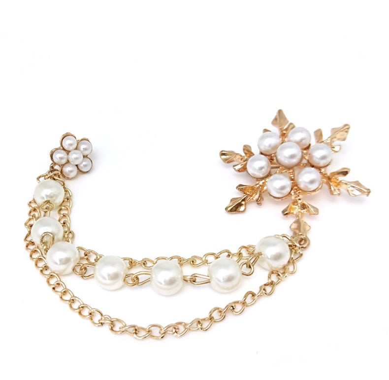 Premium Silk Ascot Tie Brooch Pin Set
