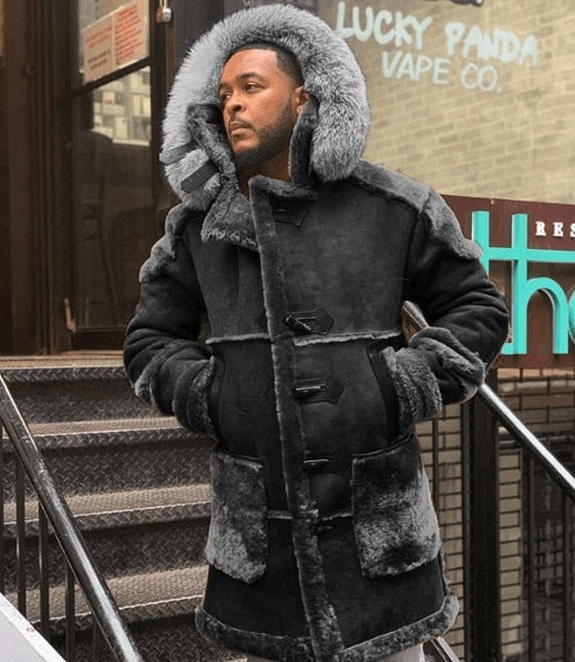 Casual Suede Fur Collar Winter Coat