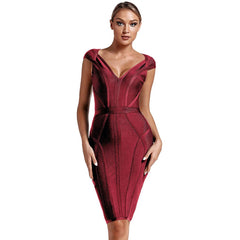 Short-Sleeve Bandage Dress f