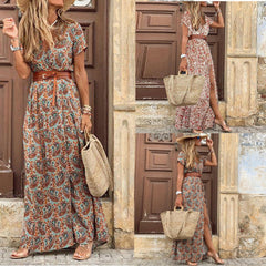 Boho Short Sleeve Paisley Print dress