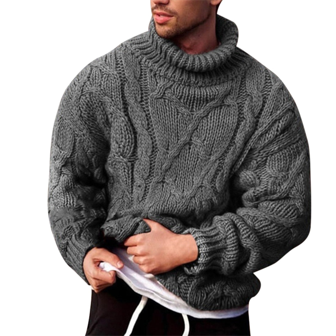 Solid Turtleneck Sweater