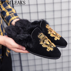 Black Suede Men half Shoes