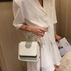 Circle Metal Handle Handbag