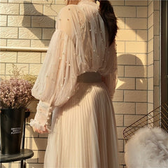 Beading Mesh & pearls Blouse