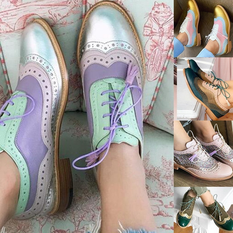 Ladies Vintage Casual Oxfords Shoes
