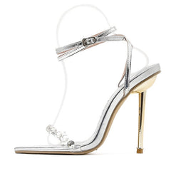 Bling Crystal Metal Heels Shoes