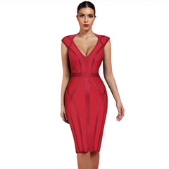 Short-Sleeve Bandage Dress f