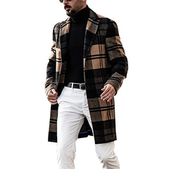 Check Woolen Coat