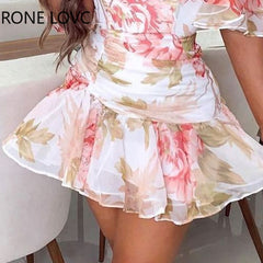 Floral Print Off Shoulder Dress