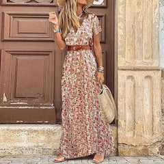 Boho Short Sleeve Paisley Print dress