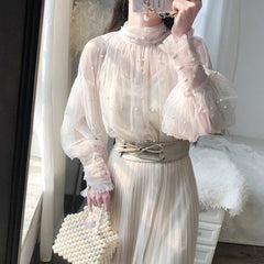 Beading Mesh & pearls Blouse