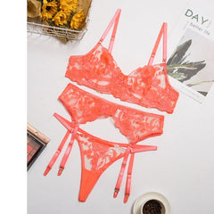 Floral Lingerie 3-Piece Set