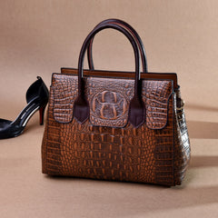 Croco Genuine Leather Handbag