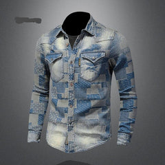 Patch Men Denim Shirt