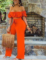 Off Shoulder Cut Out Jumpsuit