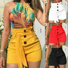 High Waist Belted Short