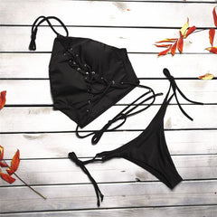 Lace-Up Bikini Swimwear