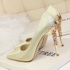 Fashion Metal Carved High Heels